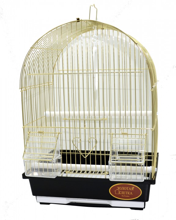 Клітка для птахів золото овал, 30х23х39см